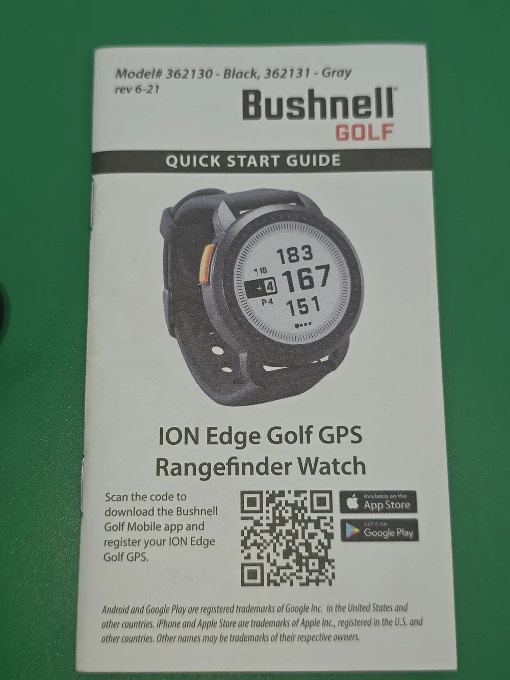 ⛳ Bushnell ION Edge Golf GPS Rangefinder Watch (Model # 362131 - Gray)